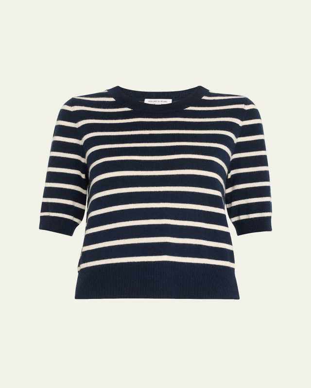 Shana Short-Sleeve Cashmere Sweat